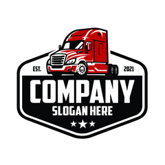 Semi truck logo. Trucking Company Logo. Premium Logo Design Vector Isolated