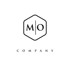 initial MO logo design vector