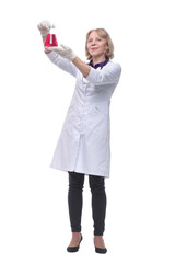 Scientists or doctors are testing bloods to prevent and destroy new strains of the virus through tube and beaker