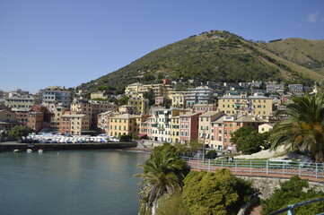 Fototapeta na wymiar The coastline of Genoa, Italy