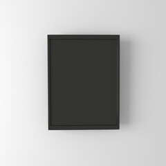Photo Frames isolated on white, realistic square black frames mockup.3d illustration.