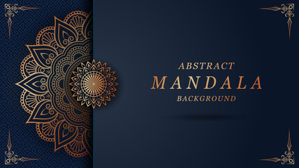Abstract golden mandala with luxury arabesque style background. Decorative mandala pattern design for card, cover, print, poster, banner, invitation, brochure
