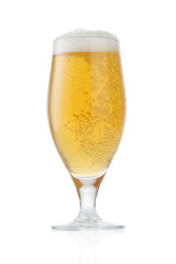 Glass of beer isolated on white