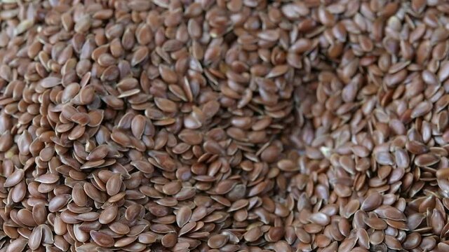 Flaxseed full-frame image in slow motion