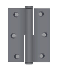 Metal hinge isolated. vector illustration