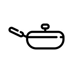 frying pan icon, cooking, kitchen utensil vector