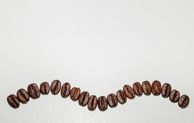coffee in beans on a white background