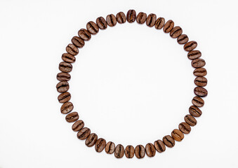 coffee in beans on a white background