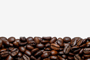 coffee in beans on a white background
