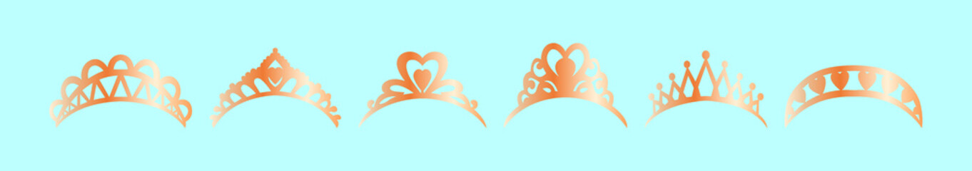 set of pageant cartoon icon design template with various models. vector illustration isolated on blue background © eny