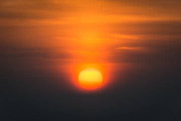 Sunrise and dark clouds