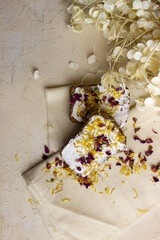  cookies on a wooden background