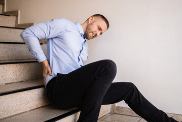 Fall And Fall Injury Accident At Workplace