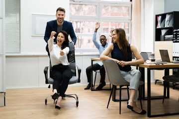 Happy Group Of Business People Celebrate