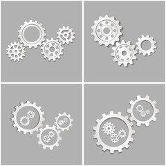 Metal gears set. Factory gears vector icon. Mechanical gear. The image of the gear. Machine gear. Cogwheel gear
