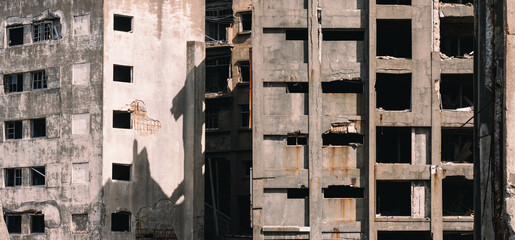 廃墟のクローズアップ