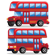 Double decker bus. Isolated on white background. Vector illustration.