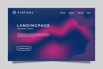 gradient mesh landing page template. Creative concept vector multicolored blurred background. Gradient background with color transitions. Smooth and blurry colorful gradient mesh background. cyan