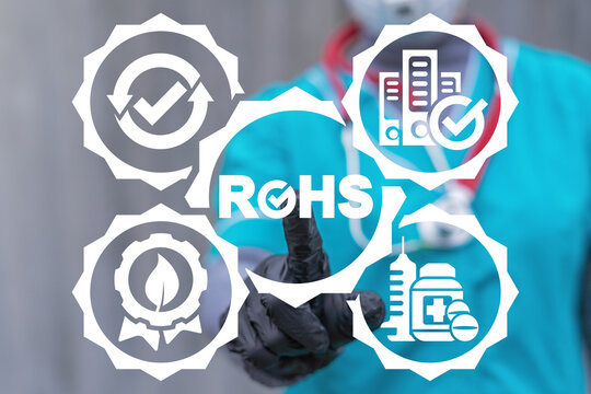 Medical Concept Of ROHS Restriction Of Hazardous Substances. ROHS Directive Standard Compliant.