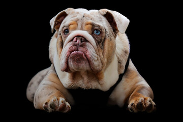 British bulldog Albino Cute Rare with Blue Eyes