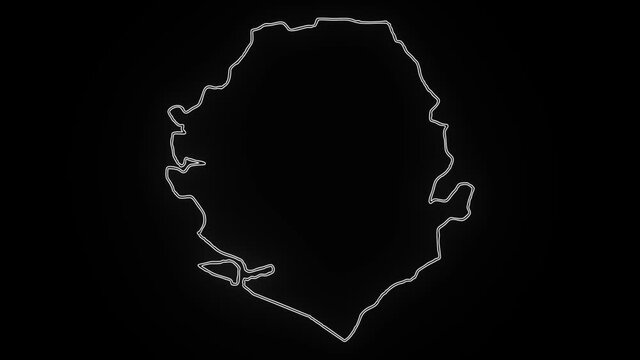 Map of Sierra Leone, Sierra Leone outline, Animated close up map of Sierra Leone