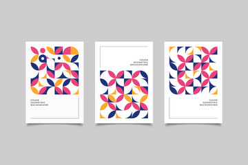 set of colorful business geometric abstract vector