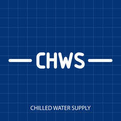 CHILLED WATER SUPPLY VECTOR SYMBOL OF PUMPING SYSTEM MECHANICAL SYSTEM