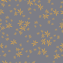 Vector seamless pattern. Pretty pattern in small flower. Small yellow flowers. Ditsy floral background. 