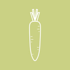 Radish doodle symbol vector. Radish vector.
