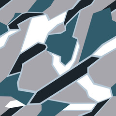 Seamless geometric pattern.Abstract camo. Racing background. Vinyl print and decal. Vector illustration