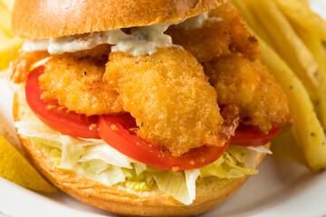 Homemade Fried Shrimp Sandwich