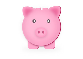 Obraz na płótnie Canvas Pink piggy bank for save money on white background.