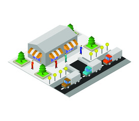 Isometric supermarket