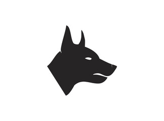 dog head logo Doberman silhouette icon vector pet veterinary symbol animal design template