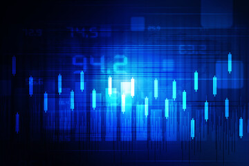2d rendering Stock market online business concept. business Graph 