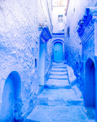 narrow street in the old city of chefchaouen