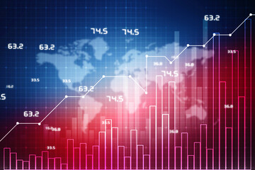 2d rendering Stock market online business concept. business Graph 