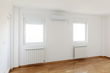 empty room with two windows