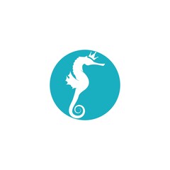 Obraz premium Sea horse illustration logo vector