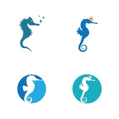 Sea horse illustration logo vector