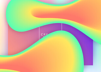 Liquid fluid with dynamic elements and shapes. Landing page.