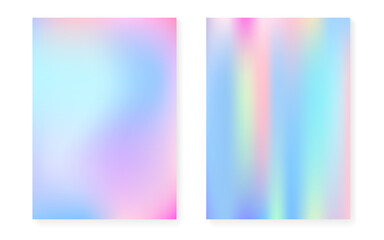 Fototapeta premium Holographic gradient background set with hologram cover.