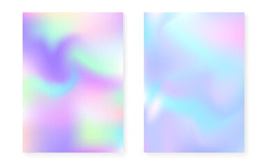 Holographic cover set with hologram gradient background.