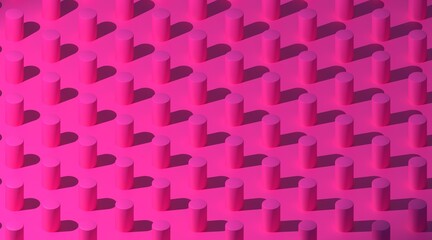 Pink pattern, abstract tubes, cylinders 3d render background