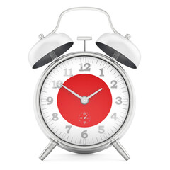 Alarm clock with flag of Japan, 3D rendering