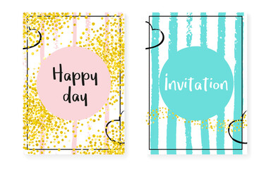 Glamour Banner. New Year Illustration Set.