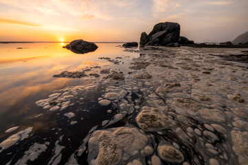 Sunset at a Rocky Beach, Northern California Coast - 424827593