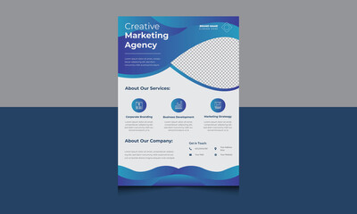 Corporate Business flyer template vector design, Flyer Template Gradiant color shape used for business poster layout, Abstract A4 Size Vector corporate banner Design.