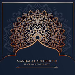 luxury Ornamental Mandala Background Design with Arabesque Pattern for Invitation Wedding Card