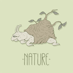 Fantasy turtle illustration